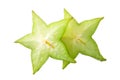 Carambola slice. With clipping path Royalty Free Stock Photo