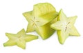 Carambola or starfruit with slices