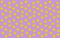 Carambola yellow sliced, star fruit on a lilac background pattern