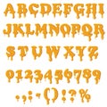 Caramel alphabet isolated on white background.