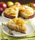 Caramel apple cheesecake pie Royalty Free Stock Photo