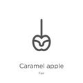 caramel apple icon vector from fair collection. Thin line caramel apple outline icon vector illustration. Outline, thin line Royalty Free Stock Photo
