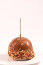 Caramel Apple with sprinkles Royalty Free Stock Photo