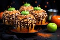 caramel apple treats with halloween-themed sprinkles Royalty Free Stock Photo