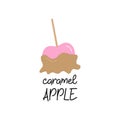 Caramel apple vector graphic illustration