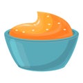 Caramel bowl icon, cartoon style