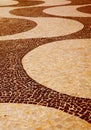 Caramel Brown Colored Wave Patterned Mosaic Pavement for Background