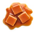 Caramel candies and sweet sauce
