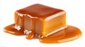 Caramel candy dripping sauce on white background Royalty Free Stock Photo
