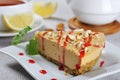 Caramel cheesecake with almond