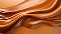 Caramel close up glowing wave texture. Dulce de leche paste swirl sauce creamy soft toffee sweet curls top view