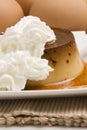 Caramel cream and chantilly cream. Royalty Free Stock Photo