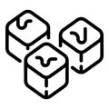 Caramel cubes icon, outline style