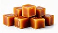 Caramel cubes isolated on transparent Royalty Free Stock Photo