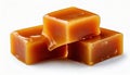 Caramel cubes isolated on transparent Royalty Free Stock Photo