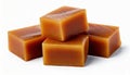 Caramel cubes isolated on transparent Royalty Free Stock Photo