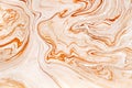 Caramel dynamic and fluid raster texture. Abstract acrylic paints mixt color background. Dyeing, liquid flow surface