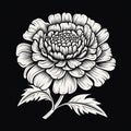 Stylized Carnation Flower Design: Traditional Chinese Painting Inspired Illustration