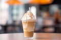 Caramel frappuccino coffee. Generate Ai