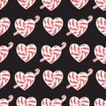 Caramel heart seamless pattern. Vector illustration design Candy shop background