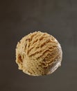 Caramel ice cream ball Royalty Free Stock Photo