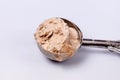 Caramel Ice Cream in Ice Cream Scoop Tasty Dessert Horizontal Top View