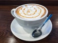 Caramel Macchiato with art Royalty Free Stock Photo