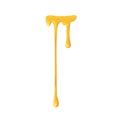 Caramel melting, dripping down with thin sugar streams. Maple liquid syrup leaking. Amber gold bee honey fluid flowing