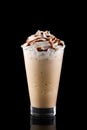 Caramel milkshake isolated on black Royalty Free Stock Photo