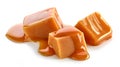 Caramel pieces on white background Royalty Free Stock Photo