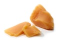 Caramel pieces on white background Royalty Free Stock Photo