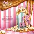 Caramel popcorn ads Royalty Free Stock Photo