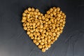 Caramel popcorn in heart shape Royalty Free Stock Photo