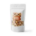 Caramel popcorn pouch, isolated on white background Royalty Free Stock Photo