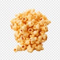 Caramel puff corn popcorn isolated on transparent background