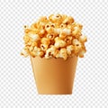 Caramel puff corn popcorn isolated on transparent background