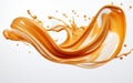 Caramel Splash without Comma on Transparent Backdrop