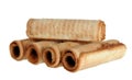 Caramel waffle rolls Royalty Free Stock Photo