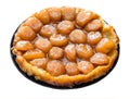 Caramelised apple pie Tarte Tatin on plate cut out