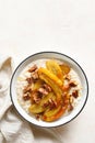 Caramelized banana oatmeal bowl