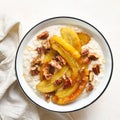 Caramelized banana oatmeal bowl