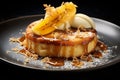 caramelized banana puffy cheesecake