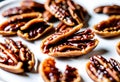 Caramelized or candied pecans Royalty Free Stock Photo