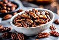 Caramelized or candied pecans Royalty Free Stock Photo