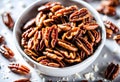 Caramelized or candied pecans Royalty Free Stock Photo