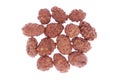 Caramelized peanuts isolated on white Royalty Free Stock Photo