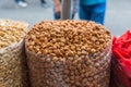 Caramelized peanuts for sale at a market in Mexico.