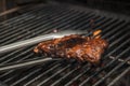 Caramelized Pork Ribs Being Prepared in Josper Royalty Free Stock Photo