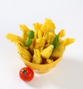 Caramelle-shaped stuffed pasta Royalty Free Stock Photo