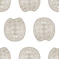 Carapace turtle Zen Tangle seamless pattern. Coloring book wildlife animal. Wallpaper shell tortoise. Royalty Free Stock Photo